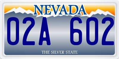 NV license plate 02A602