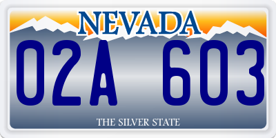 NV license plate 02A603