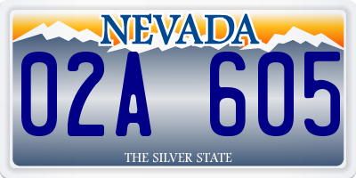NV license plate 02A605