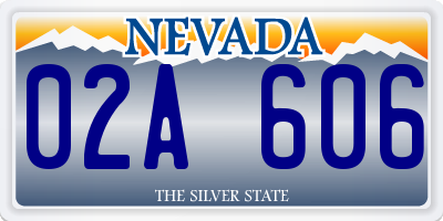 NV license plate 02A606