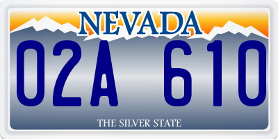 NV license plate 02A610