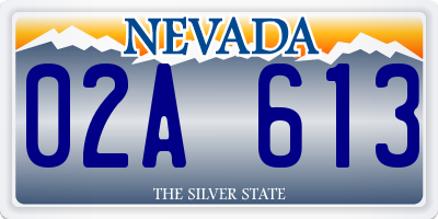 NV license plate 02A613
