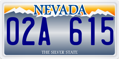 NV license plate 02A615