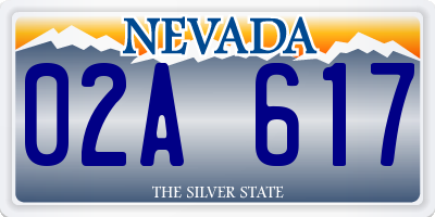 NV license plate 02A617