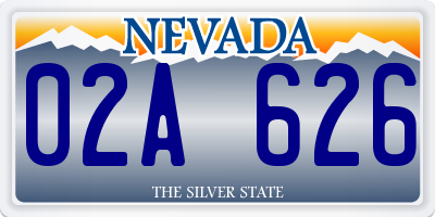 NV license plate 02A626