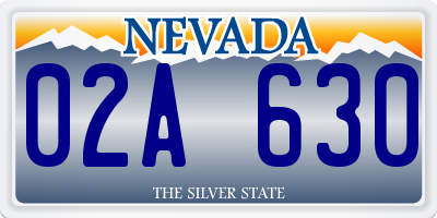 NV license plate 02A630