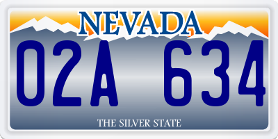 NV license plate 02A634