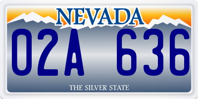 NV license plate 02A636