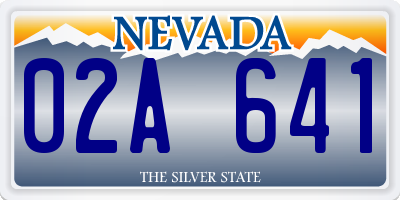 NV license plate 02A641
