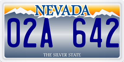 NV license plate 02A642