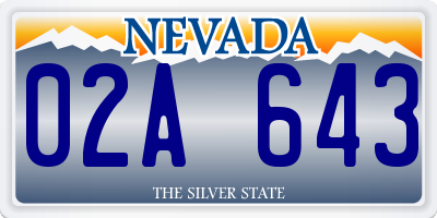 NV license plate 02A643