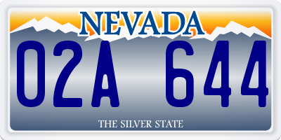 NV license plate 02A644