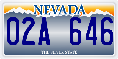 NV license plate 02A646