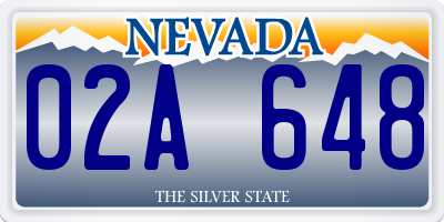 NV license plate 02A648