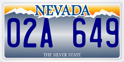 NV license plate 02A649