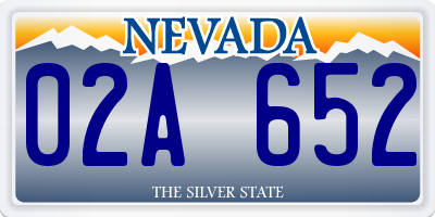 NV license plate 02A652