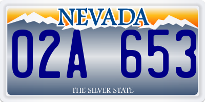 NV license plate 02A653