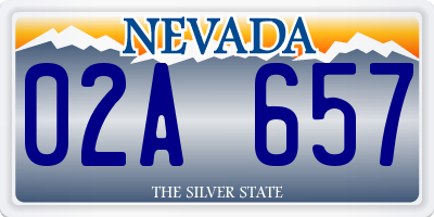 NV license plate 02A657