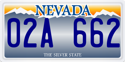 NV license plate 02A662