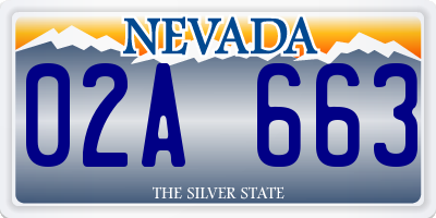 NV license plate 02A663