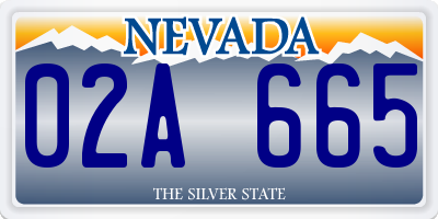 NV license plate 02A665