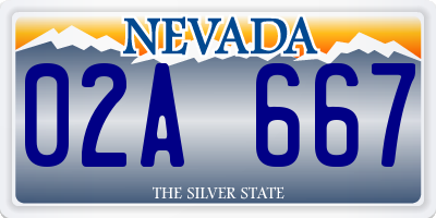 NV license plate 02A667