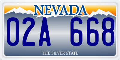 NV license plate 02A668