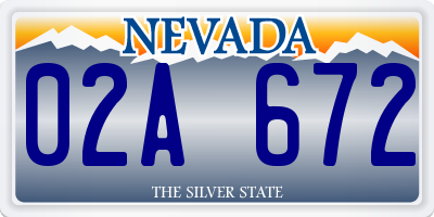 NV license plate 02A672