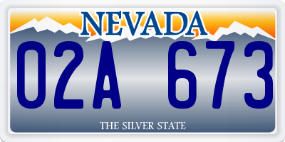 NV license plate 02A673