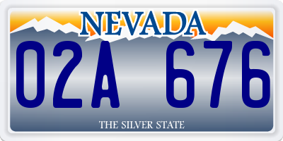 NV license plate 02A676