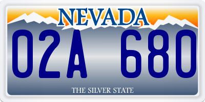 NV license plate 02A680