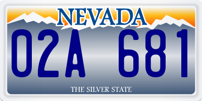 NV license plate 02A681