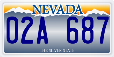 NV license plate 02A687