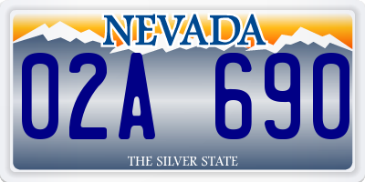 NV license plate 02A690