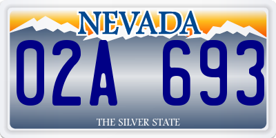 NV license plate 02A693