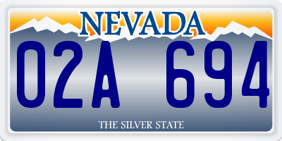 NV license plate 02A694