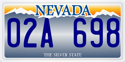 NV license plate 02A698