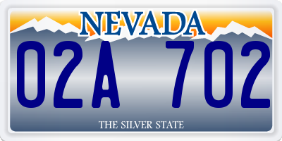 NV license plate 02A702