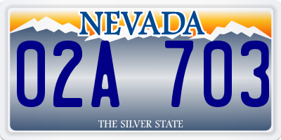 NV license plate 02A703