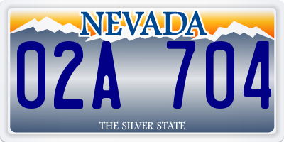 NV license plate 02A704