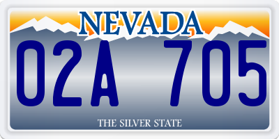 NV license plate 02A705