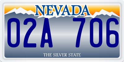 NV license plate 02A706