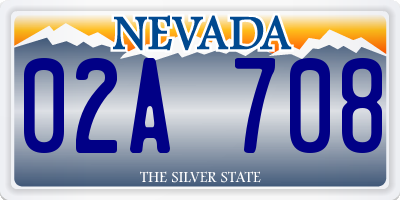 NV license plate 02A708