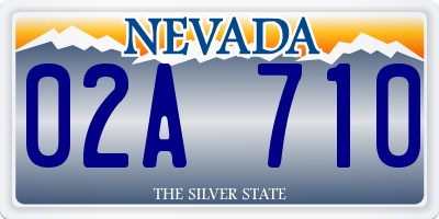 NV license plate 02A710