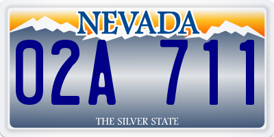 NV license plate 02A711