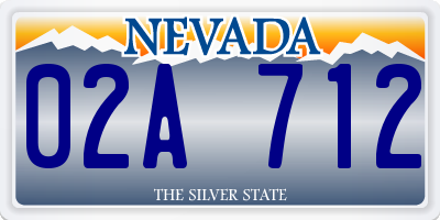 NV license plate 02A712