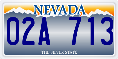 NV license plate 02A713