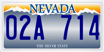 NV license plate 02A714
