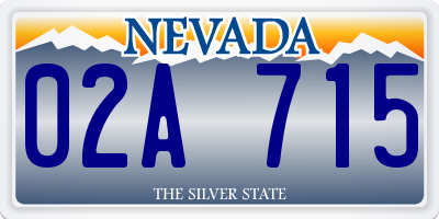 NV license plate 02A715