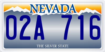 NV license plate 02A716